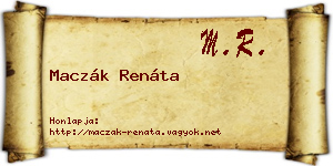 Maczák Renáta névjegykártya